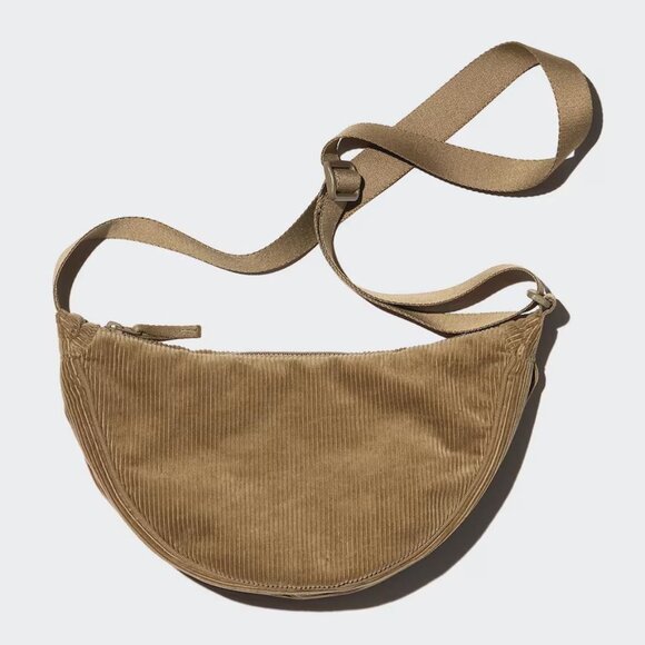 NWT Uniqlo Corduroy Round Mini Shoulder Bag - Beige - Picture 1 of 1